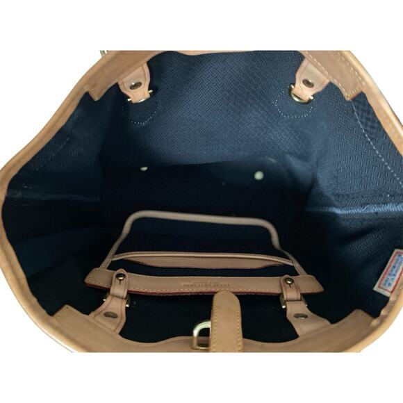 Vintage Dooney & Bourke Cabriolet & Vachetta Leather Yellow Bucket Shoulder Bag - Picture 10 of 12